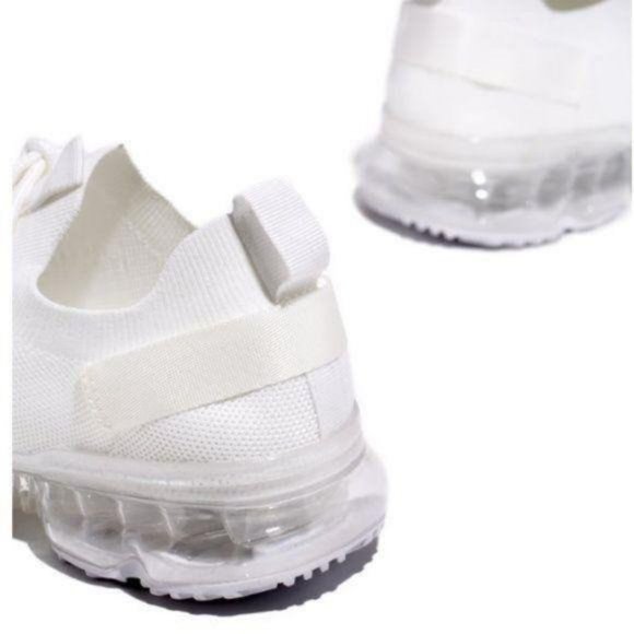 !! RESTOCKED !! Slip On Flyknit Sneakers in White - Picture 6 of 8